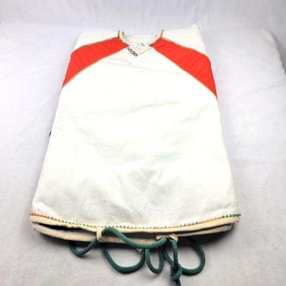 NWT Dillard's Trimsetter cram and orange multi color gem trim teal nautical rope - Picture 1 of 6